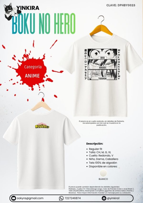 Playera Boku no Hero - Yinkira