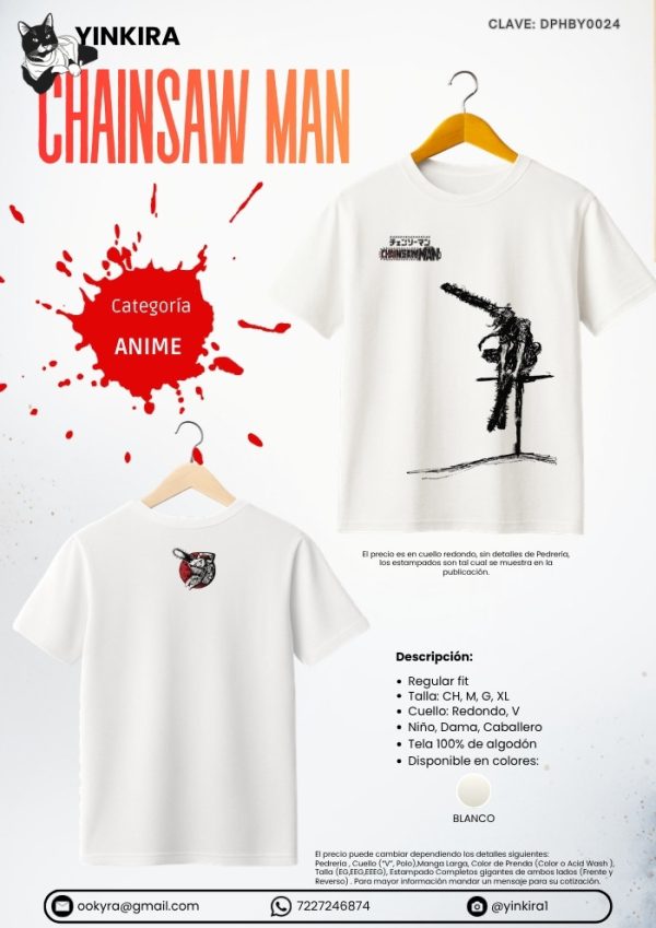 Playera Chainsaw Man - Yinkira