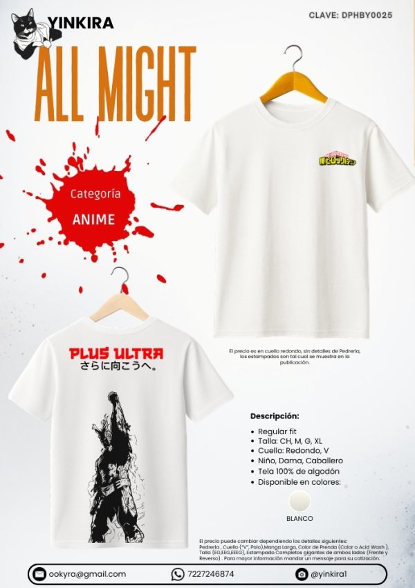Playera All Might - Yinkira