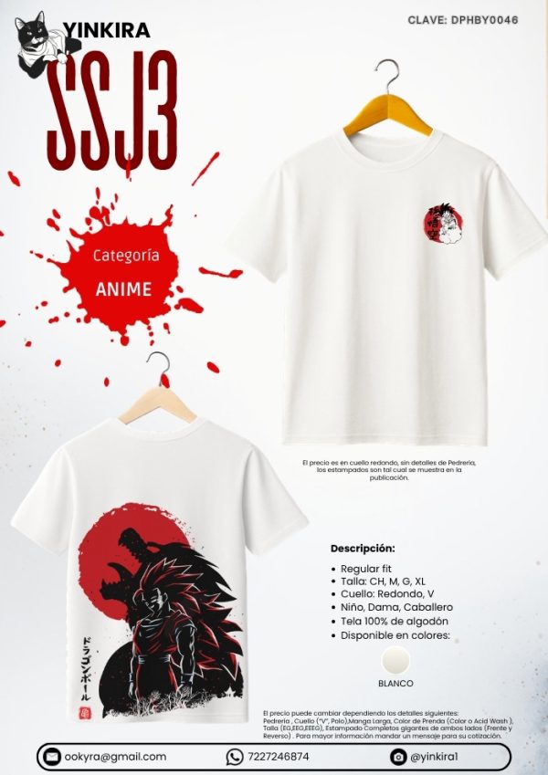 Playera SSJ3 - Yinkira