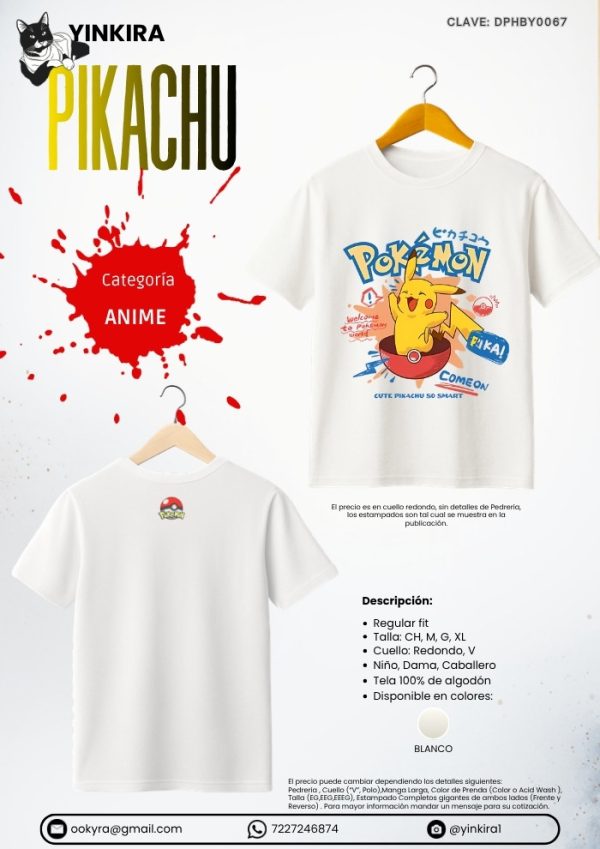Playera de niño Pikachu DTF