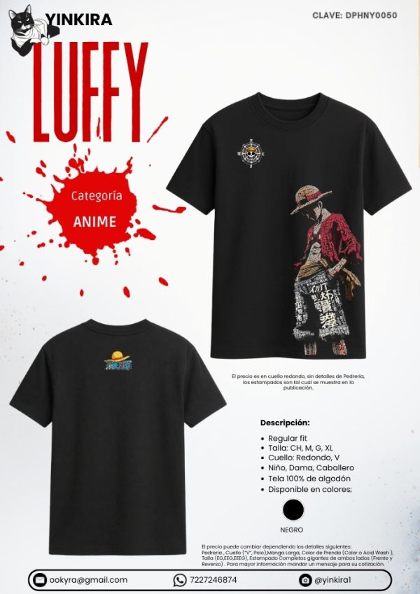 Playera Luffy - Yinkira