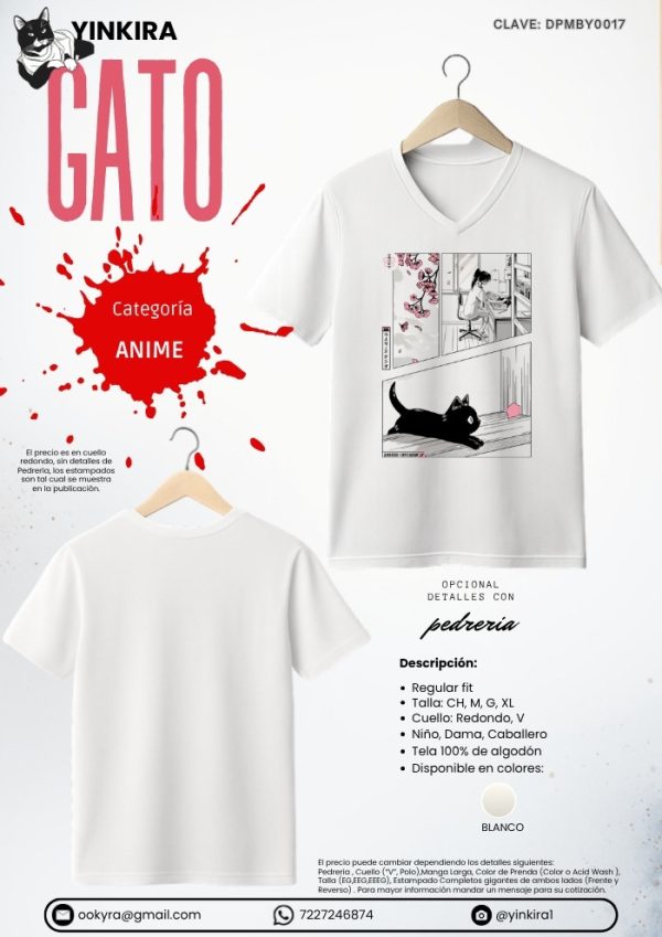 Playera Gato - Yinkira