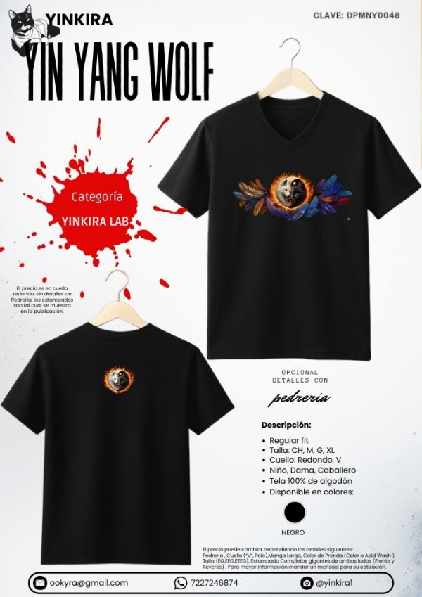 Playera Yin Yang Wolf - Yinkira