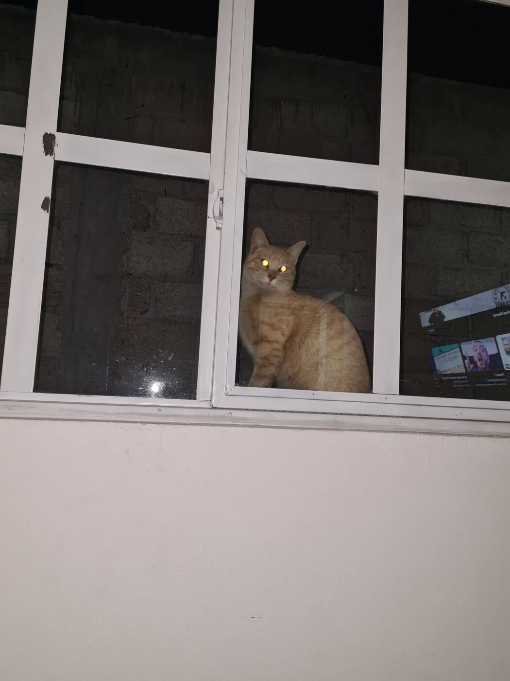 El Niño asomado a la ventana de noche, queriendo entrar