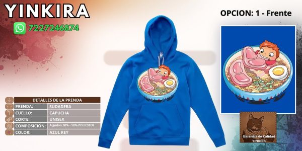 Prediseno final del frente de la sudadera, ya con el dibujo completo en lugar del logotipo